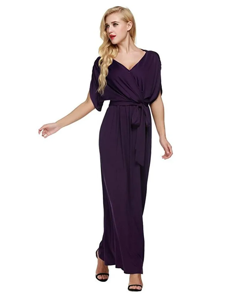 Женское летнее платье макси с V образным вырезом|vestidos f|vestidos fashionvestidos plus |
