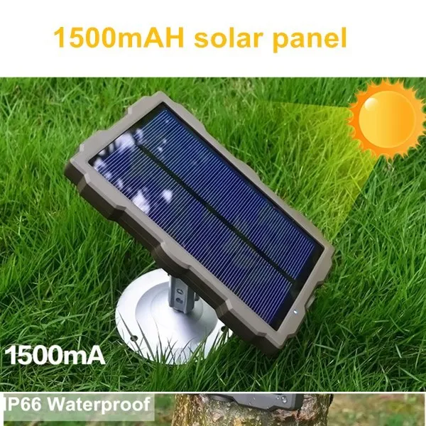 Solar panel Камера для игры с активированным движением, 12 МП, 1080 p, камера ночного видения для дикой природы, камера для скаута, защита от ИК-светодиодов, диапазон до 65 футов, водонепроницаемость IP66 - Цвет: Solar panel