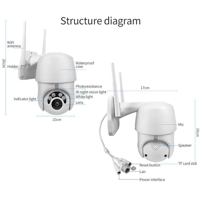 HD 1080 P посуда для пикника наклон WiFi камера с автоматическим отслеживанием