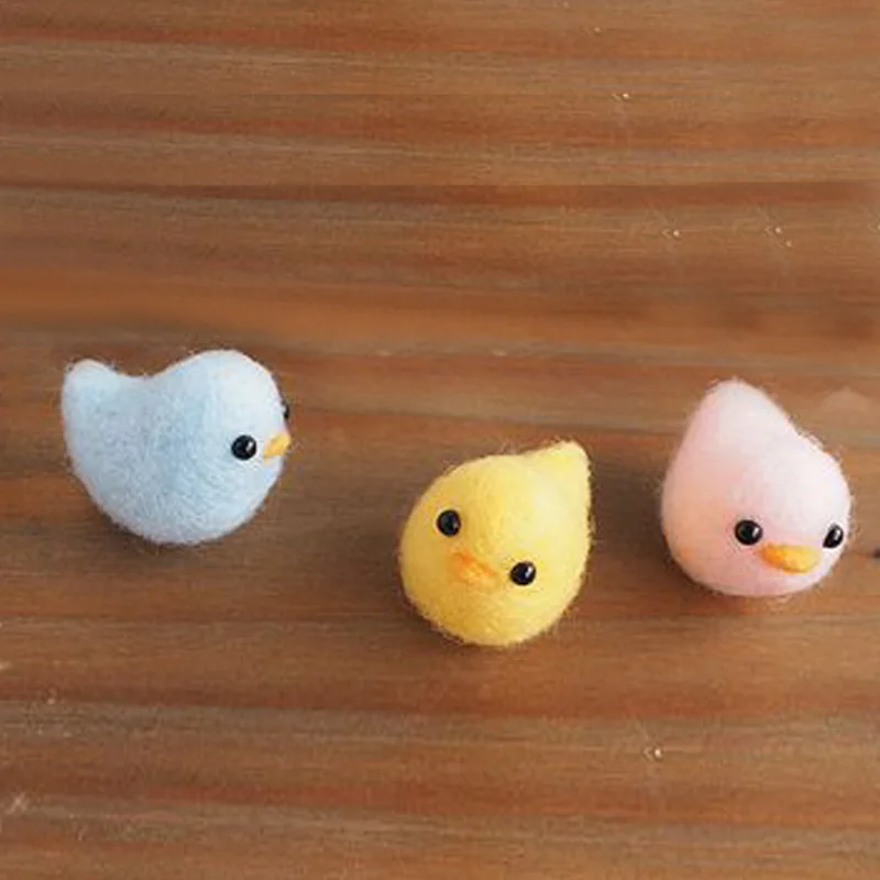 Non готовой мультфильм милые 3 шт. цыпленок шерсть иглы для валяния игрушка кукла