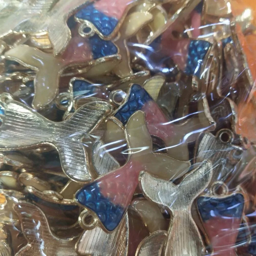 12 шт. модный эмалированный кулон хвост русалки | Украшения и аксессуары