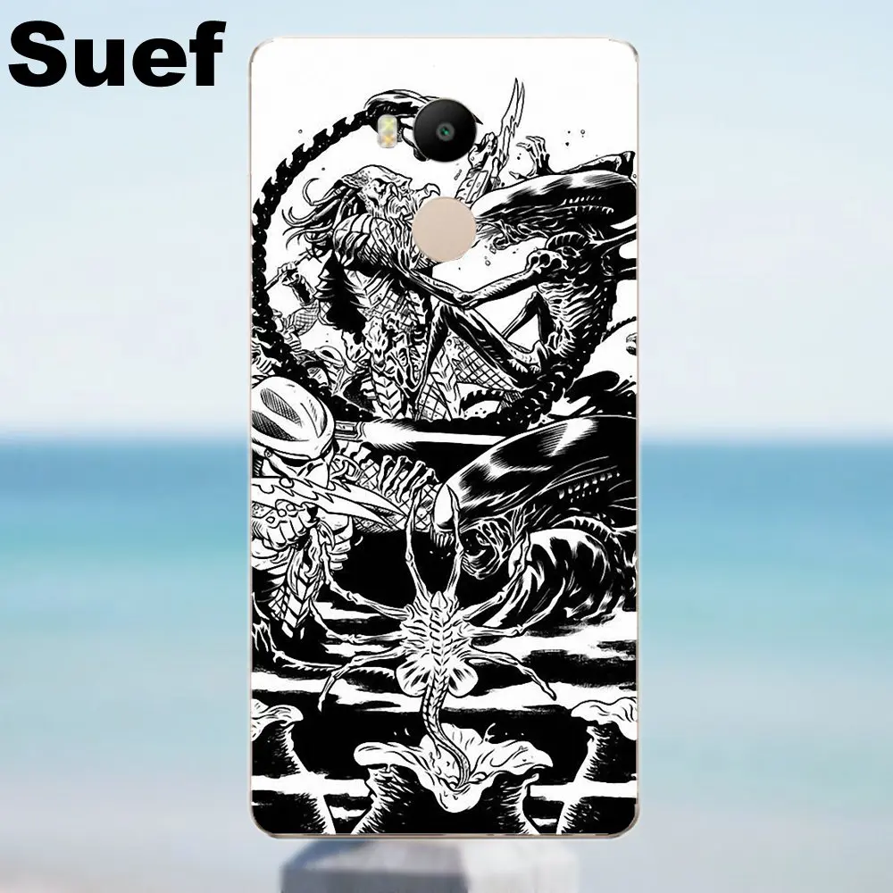 Suef для Xiaomi Redmi 4 3 3S Pro Mi3 Mi4 Mi4i Mi4C Mi5 Mi5S Mi Max Note 2 мягкие чехлы Alien Vs Predator Avp Hunter|note 2|note