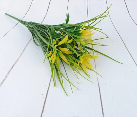 1 шт. Весна искусственные растения шелк цветы зеленая трава садовые украшения