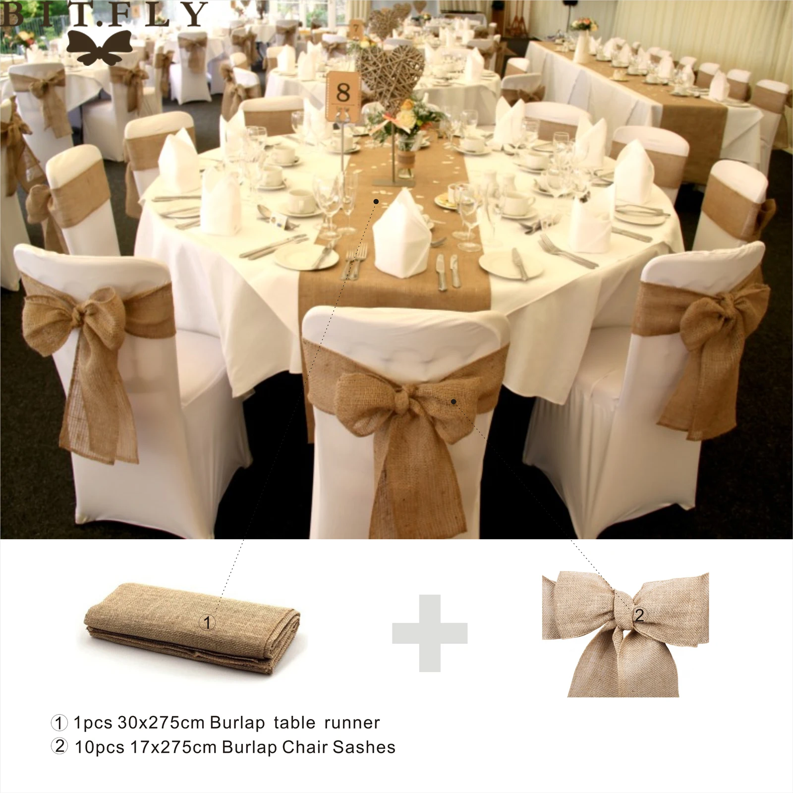 Рустикальная тема свадебное украшение стул с джутовым баннером и поясом