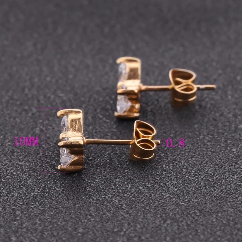 1 пара женские серьги-гвоздики с кристаллами | Украшения и аксессуары