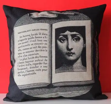 Европейский стиль Подушка fornasetti Piero Coussins персонаж книга абстрактное искусство креативное украшение подушки для офисного стула - Цвет: A7