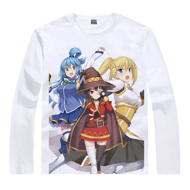 Казума Сато Aqua футболка KonoSuba Божье благословение на этот чудесный мир Мужская