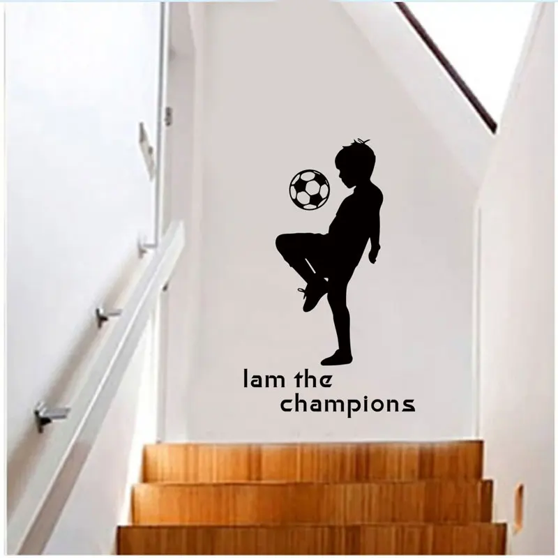 Декоративная детская комната мальчик спальня английский I am the champions задний фон