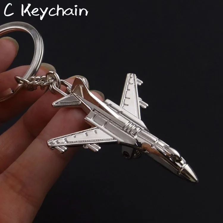 C keychain Милый Серебряный авиационный самолет брелок для ключей в виде самолета воздушный бой брелок для энтузиастов подарок для влюбленных высокое качество брелок 1 шт - Цвет: C keychain