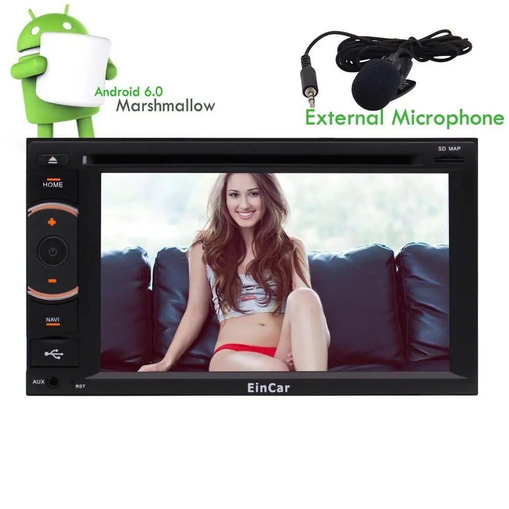 Eincar Android 6 0 Автомобильный dvd gps стерео 2 DIN головного устройства в тире