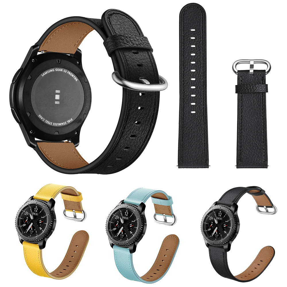 Цветной ремешок для часов из натуральной кожи samsung gear S3 22 мм женский модный