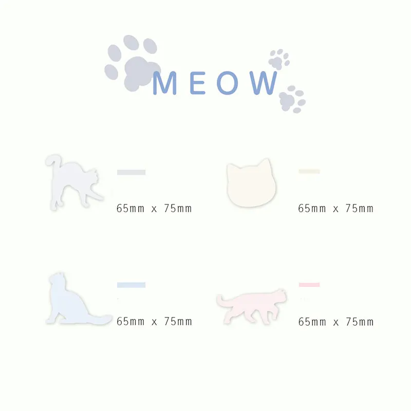 

1x Cute creative Self-Adhesive Sticky Notes Planner Stickers Sticky Memo Notepad Stationery guestbook kawaii Learning gift