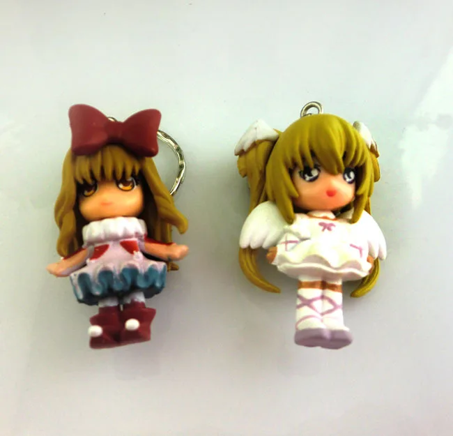 

5pcs Pendant Key Chain PEACH-PIT Shugo Chara Ran Hinamori Amu Tsukiyomi Utau Tsukiyomi Ikuto Action Figure Toys