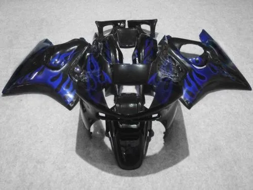 

Motorcycle Fairing kit for WI CBR600F3 95 96 CBR600 CBR600 F3 1995 1996 Blue flames black Fairings set+no tank cover