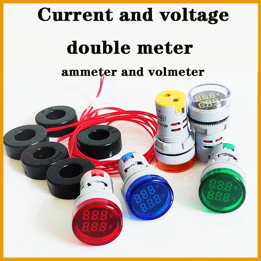 

Voltage current Meter 22mm LED Digital Display Gauge Volt Indicator Signal Lamp Voltmeter Lights Tester Ammeter and Volmeter