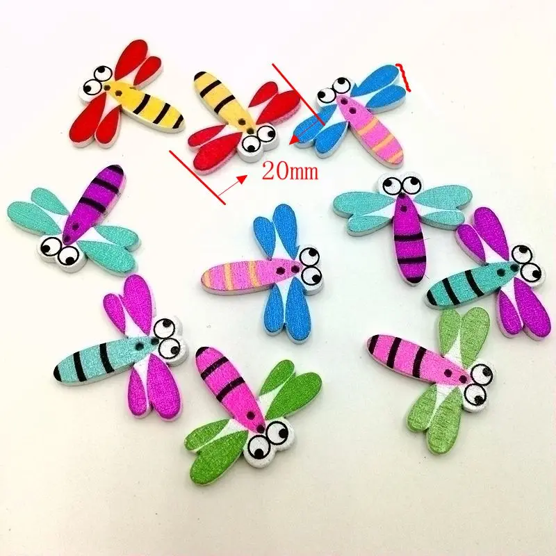 Wooden Buttons 30mm dragonfly 2 holes for handmade Gift Box Scrapbook Craft Party Decor DIY favor Sewing draw Accessories Wh | Дом и сад