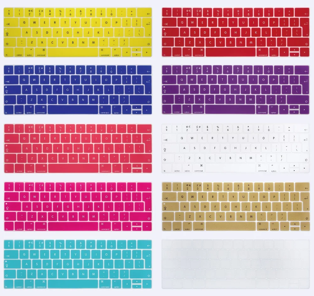 Силиконовый чехол с европейской клавиатурой защитный для MacBook Pro 13 15 дюймов