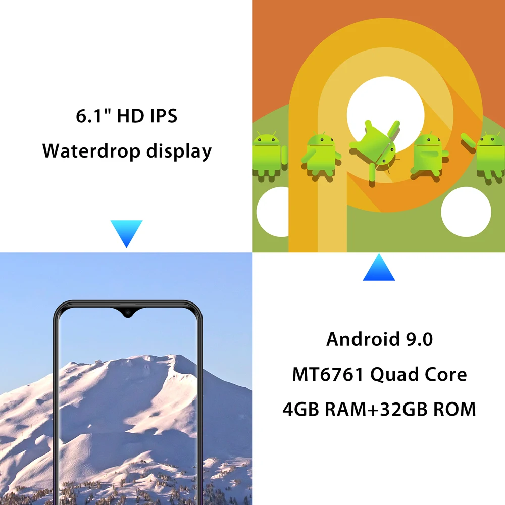 Оригинальный смартфон LEAGOO M13 Android 9 0 4G 6 1 дюймов экран в виде капли воды MT6761 4 Гб ОЗУ