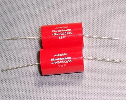 Бесплатная доставка 10 шт. осевой аудиоконденсатор MKP 3.3UF400VDC HIFI сделай сам для