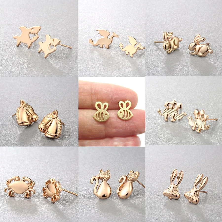 CHENGXUN женские серьги гвоздики с животными модные украшения для девочек в форме