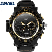 sports watches for men waterproof smael led clock alarm chronograph gold watch man big dial1531 quartz wristwatches shock resist