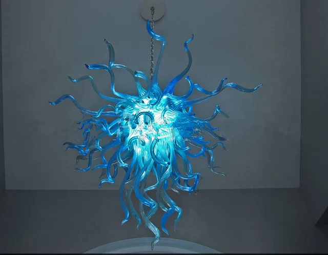 

Girban Brand New Arrivel Crreative Blue Art Glass Chandelier Lamps with LED Lights 110-240V