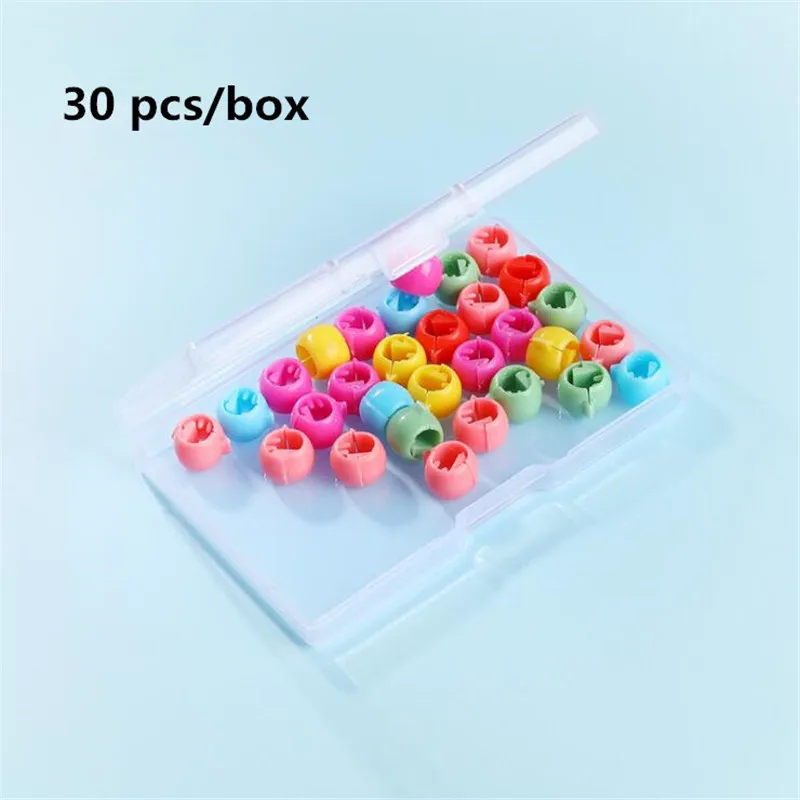 30 pcs with box Красочные мини-заколки для волос горох маленький коготь для волос пряжки для волос аксессуары для женщин девочек детские заколки для волос орнамент заколки-пряжки - Цвет: 30 pcs with box