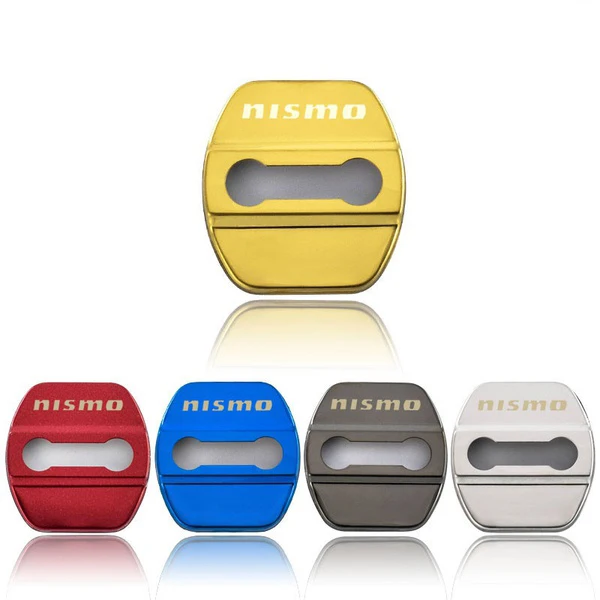 Car Door Lock Cover Protective Stainless Steel Case For Nissan nismo Emblem Badges Accessories Styling 4PCS/Lot | Автомобили и