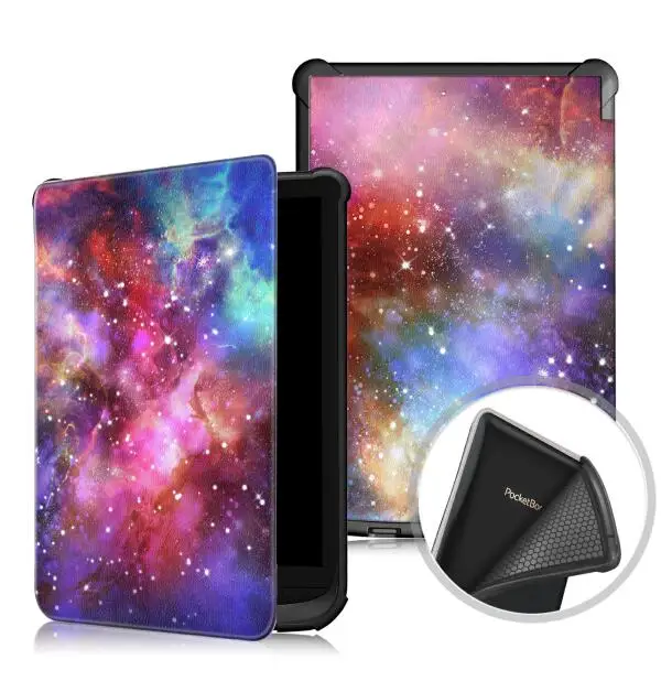 Серый Универсальный чехол-Обложка для Amazon PocketBook Touch Lux 4 Wake Sleep Print Флип кожаный чехол для Amazon Pocketbook 627 616 632 - Цвет: Серый