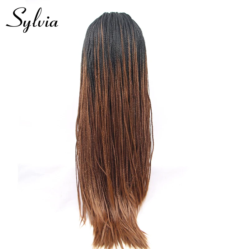 Sylvia T1b/темно коричневый микро Синтетический Шнур парик фронта шнурка Омбре