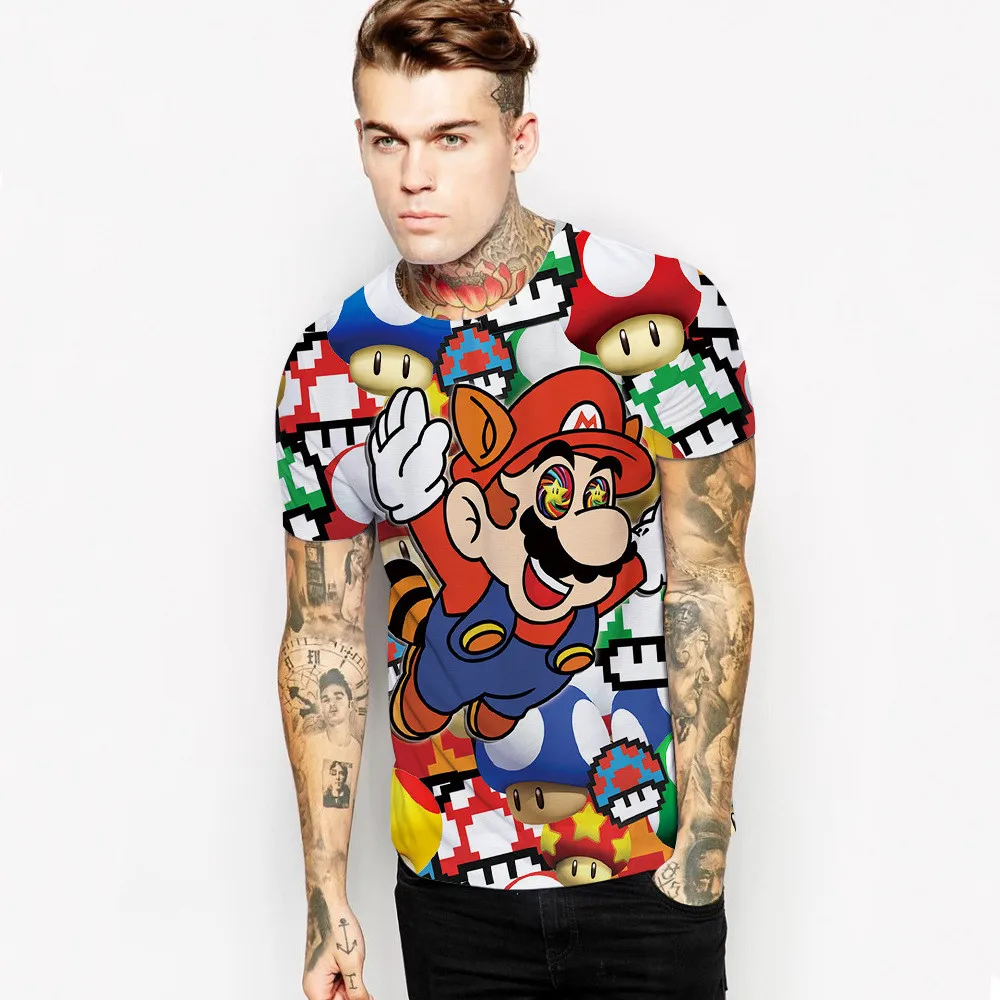 Футболка Супер Марио для косплея летняя футболка с 3D-принтом пар персональные