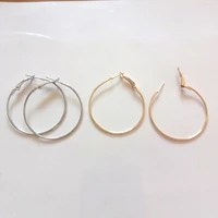 wholesale 200pcs brand new and high quality large round earring fashion women gold white k hyperbole ear metal hoop earrings