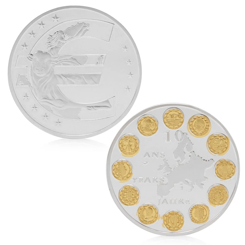 Hot EU 12 Countries Member Silver Plated Commemorative Challenge Coin Physical Token SEP6 #20/12 | Дом и сад