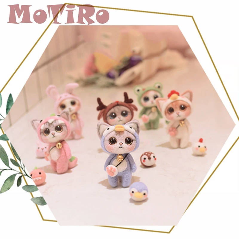 MoTiRo, войлочный материал, сделай сам посылка, мультяшный Кот, рисунок, шерсть, войлок, для начинающих с инструментами, учебник