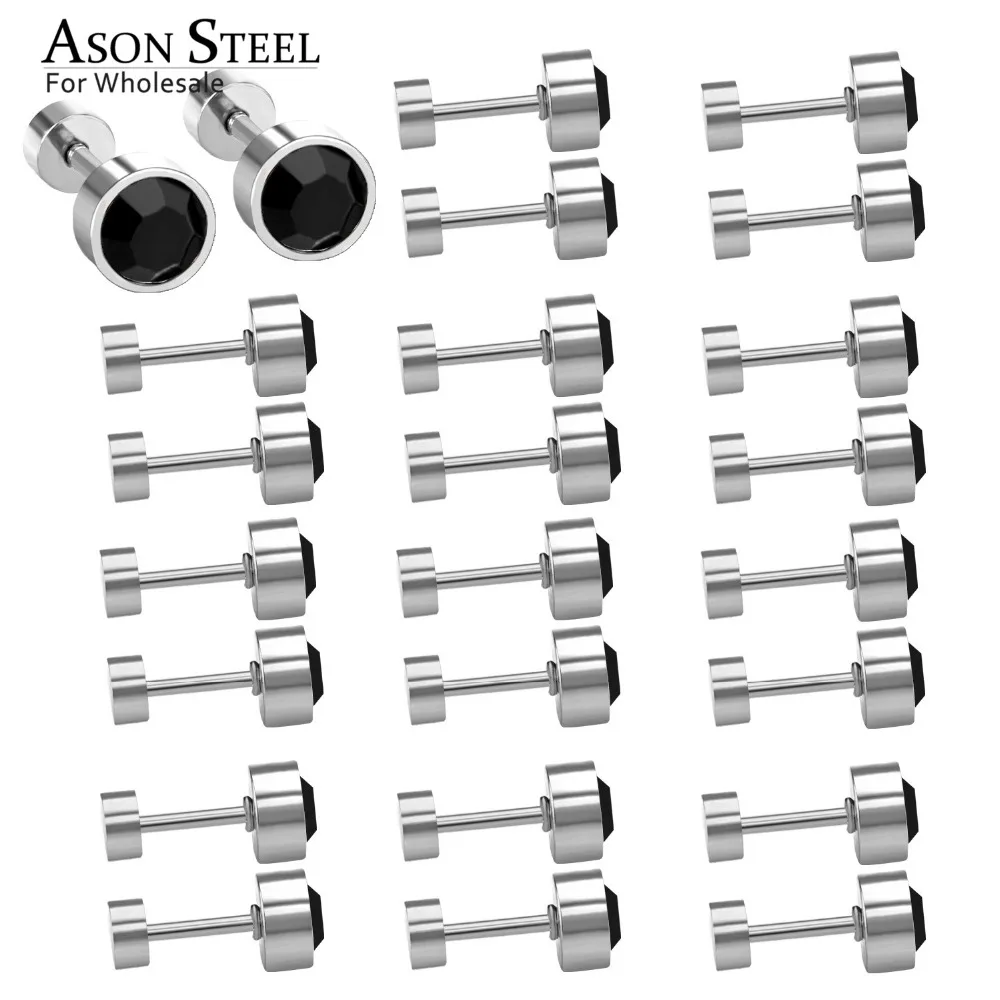 ASONSTEEL серебро Цвет серьги с кубическим цирконием серьги-пуссеты малый
