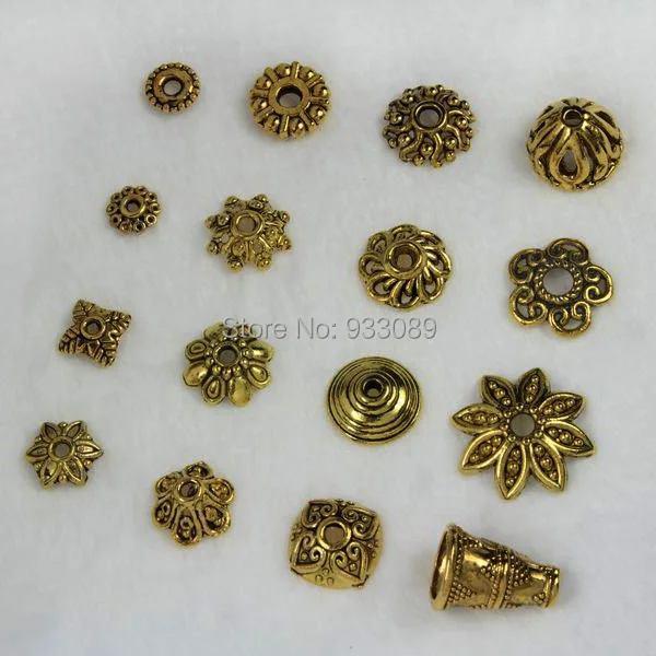 100 шт. тибетский 66 # Маленький Цветок античная позолоченный DIY металл spacer бисера