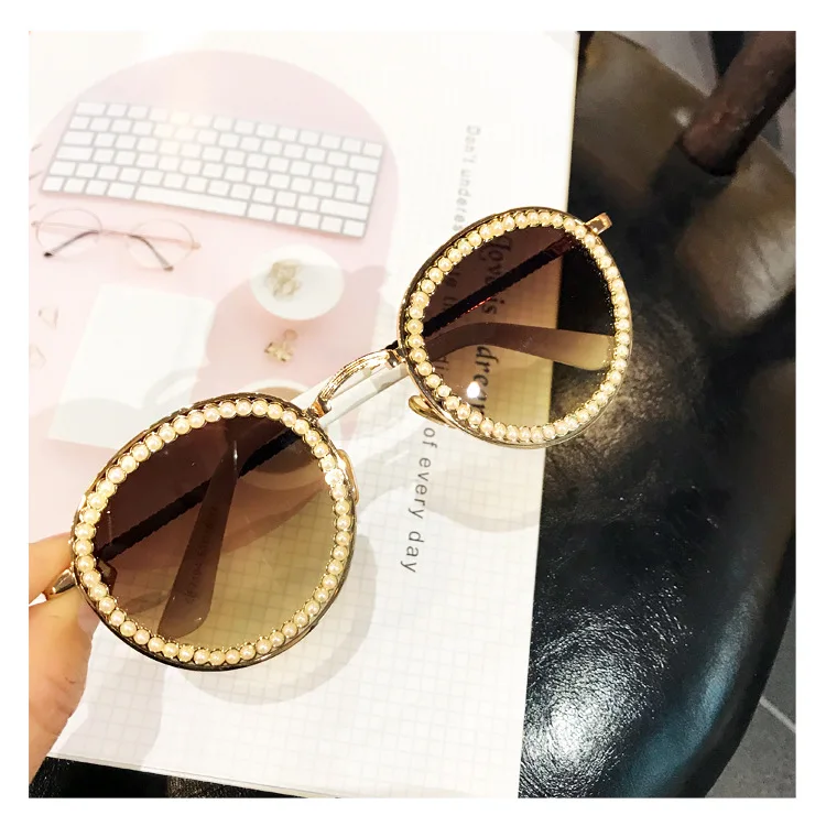 Женские круглые солнцезащитные очки FML роскошные дизайнерские в оправе из сплава