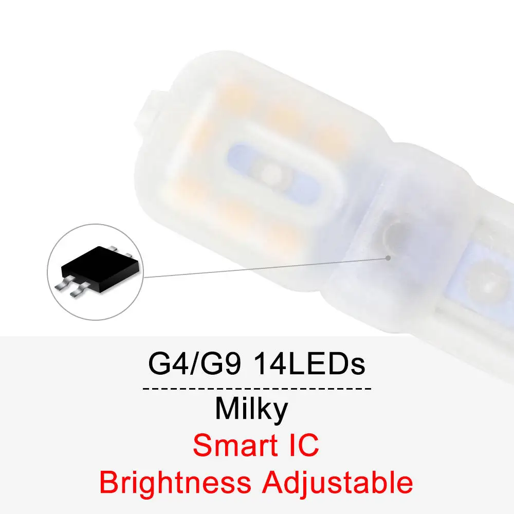 Milky IC 14led G4 G9 Светодиодная лампа 220 В светодиодная ампула 2835 SMD G4 5 Вт Светодиодная лампа AC200-240V G9 светодиодный светильник Прозрачный/молочный корпус домашний декоративный светильник ing - Испускаемый цвет: Milky IC 14led