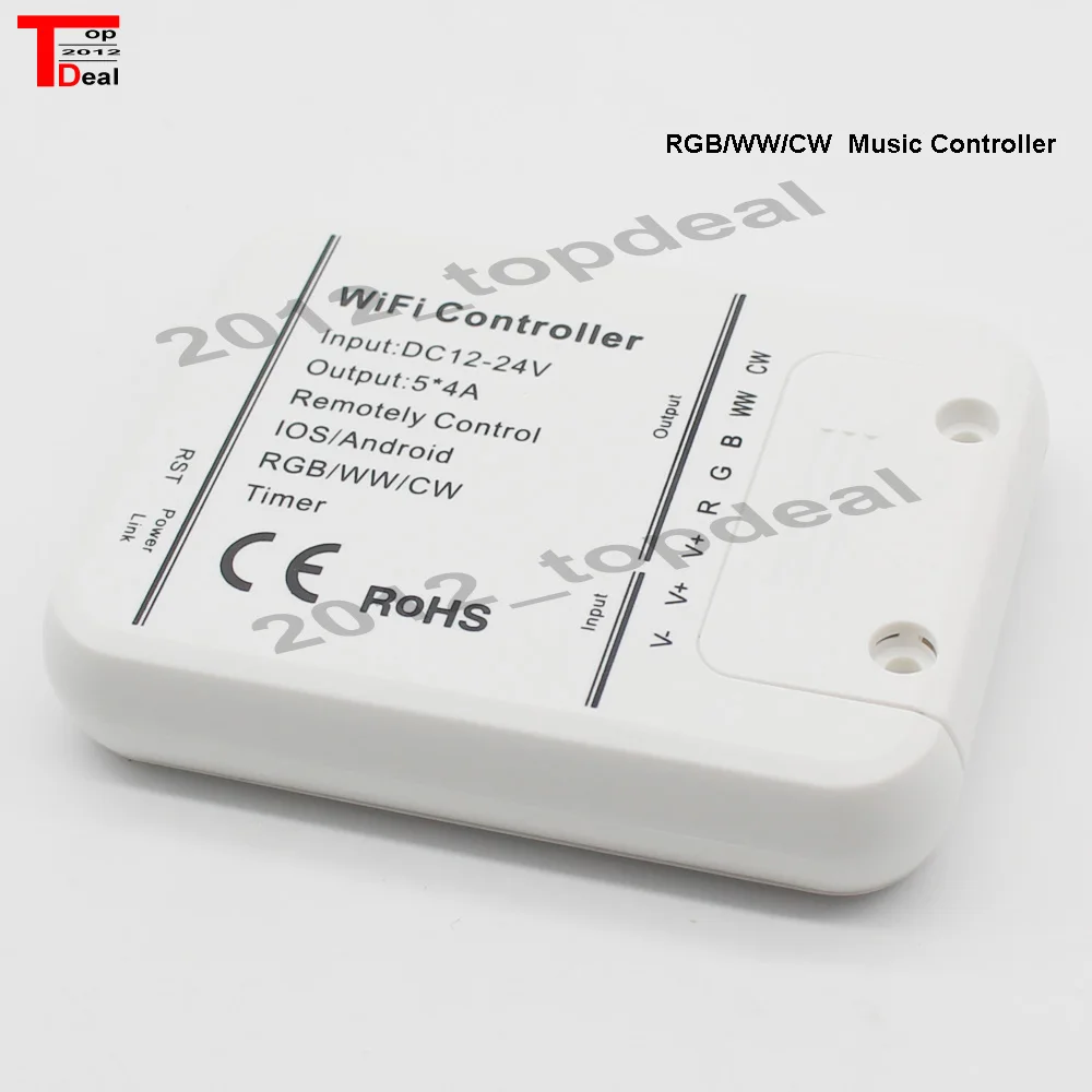 1pcs 4A*5CH 5CH(RGB/WW/CW) LED WIFI Controller IOS Android Smart Link Timer DC 12-24V | Лампы и освещение