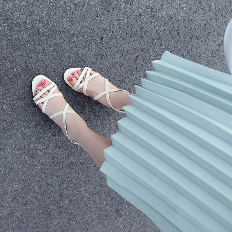 Женские босоножки-гладиаторы летняя Праздничная обувь в римском стиле туфли на