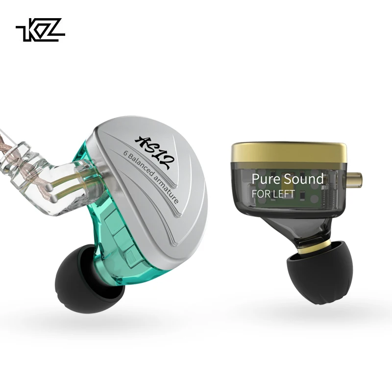 Внутриканальные наушники KZ AS12 Hi-Fi 12ba сбалансированные арматурные