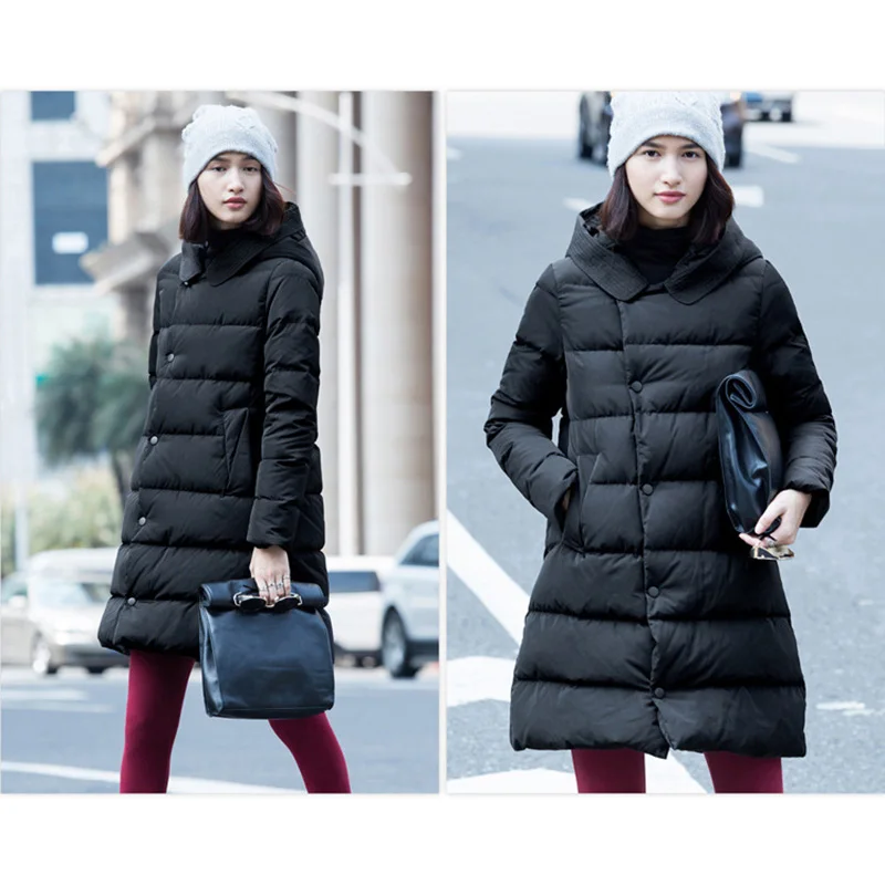 Женский зимний пуховик 2019 верхняя одежда пальто Длинные повседневные легкие