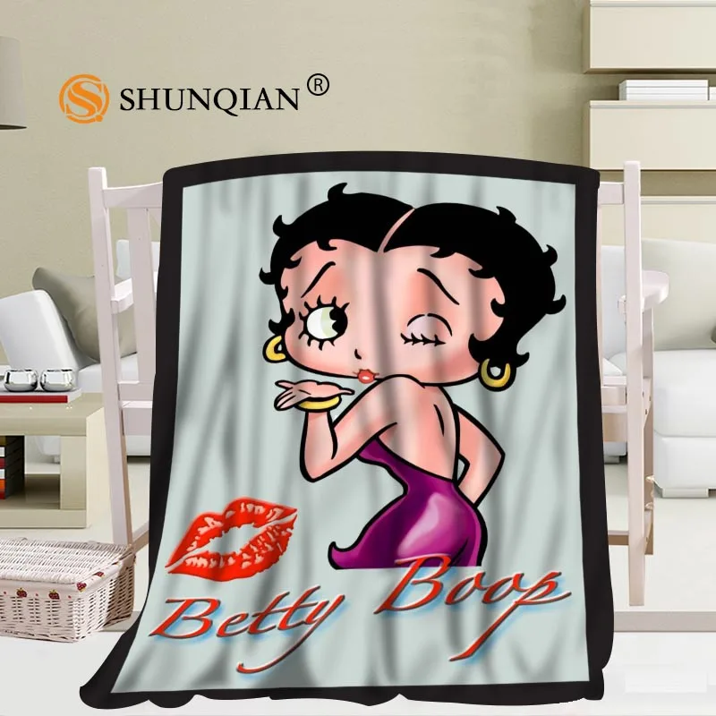 Online Custom Betty Boop Corallo Coperte Di Viaggio Divano Falafel Coperte Morbidi Caldo 56x80 Pollici 50X60inch 40X50inch