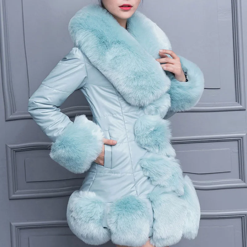 Пальто с искусственным мехом Женская обувь черного цвета зимние пальто Модные