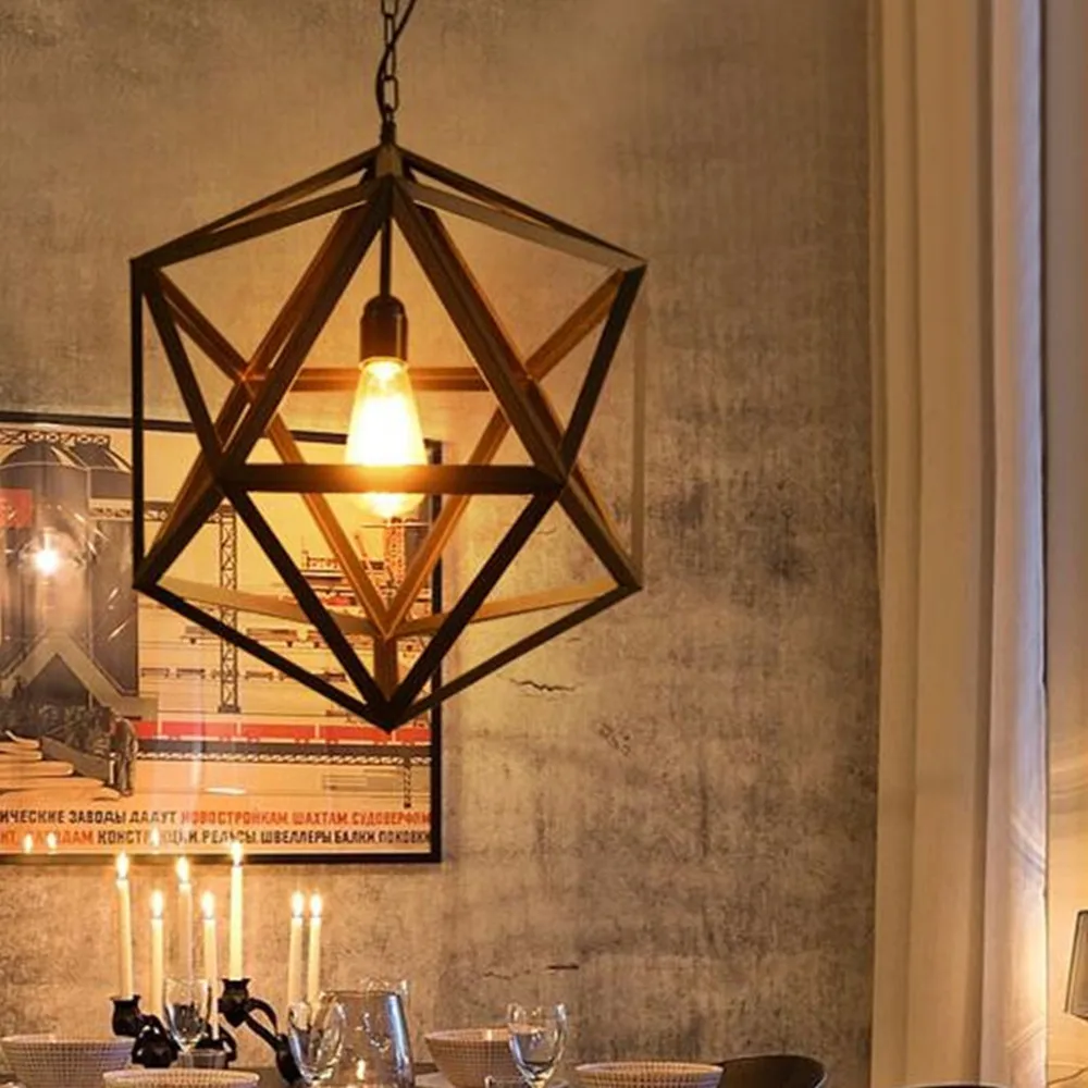 Nordic simplicity Metal Suspension light Loft Industrial Pendant Light Retro iron pendant lamp for Dining Room Bar with chain | Лампы и