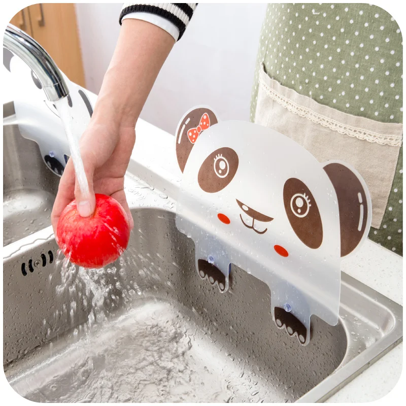 Vanzlife Милая панда, раковина, защита от брызг воды, бассейн, перегородка, кухонный гаджет, пластина с присосками, удерживающая воду пластина