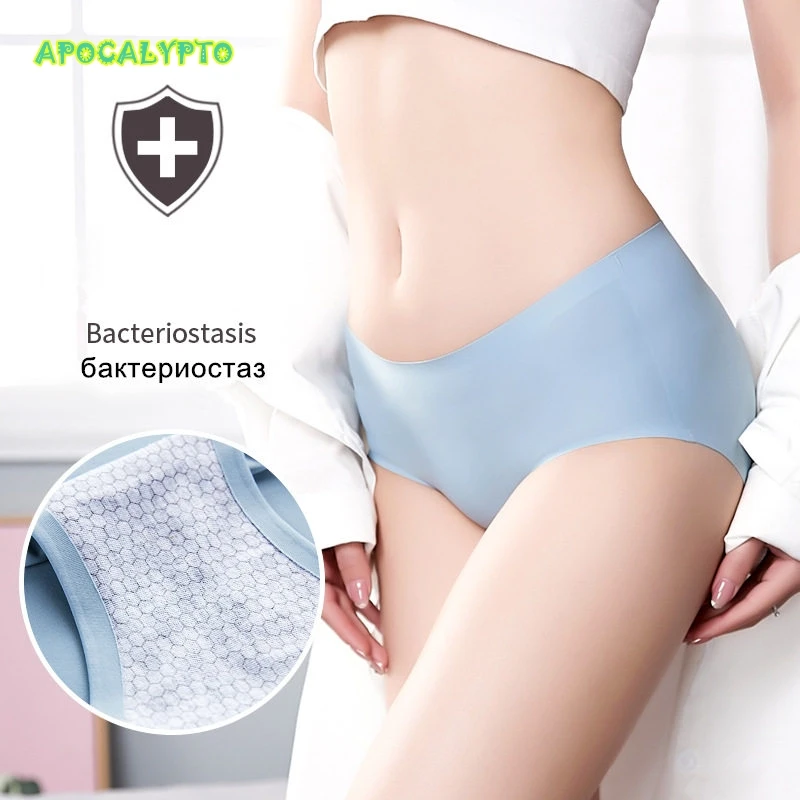 Baceriostasis Бесшовные женские трусики шелк льда твердые ультра тонкие не чувствуйте