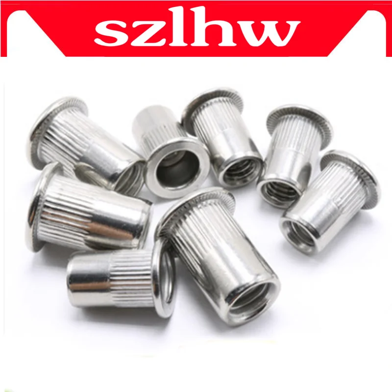 Высокое качество 100 шт. M5 алюминиевый сплав Rivnut плоская головка заклепки с