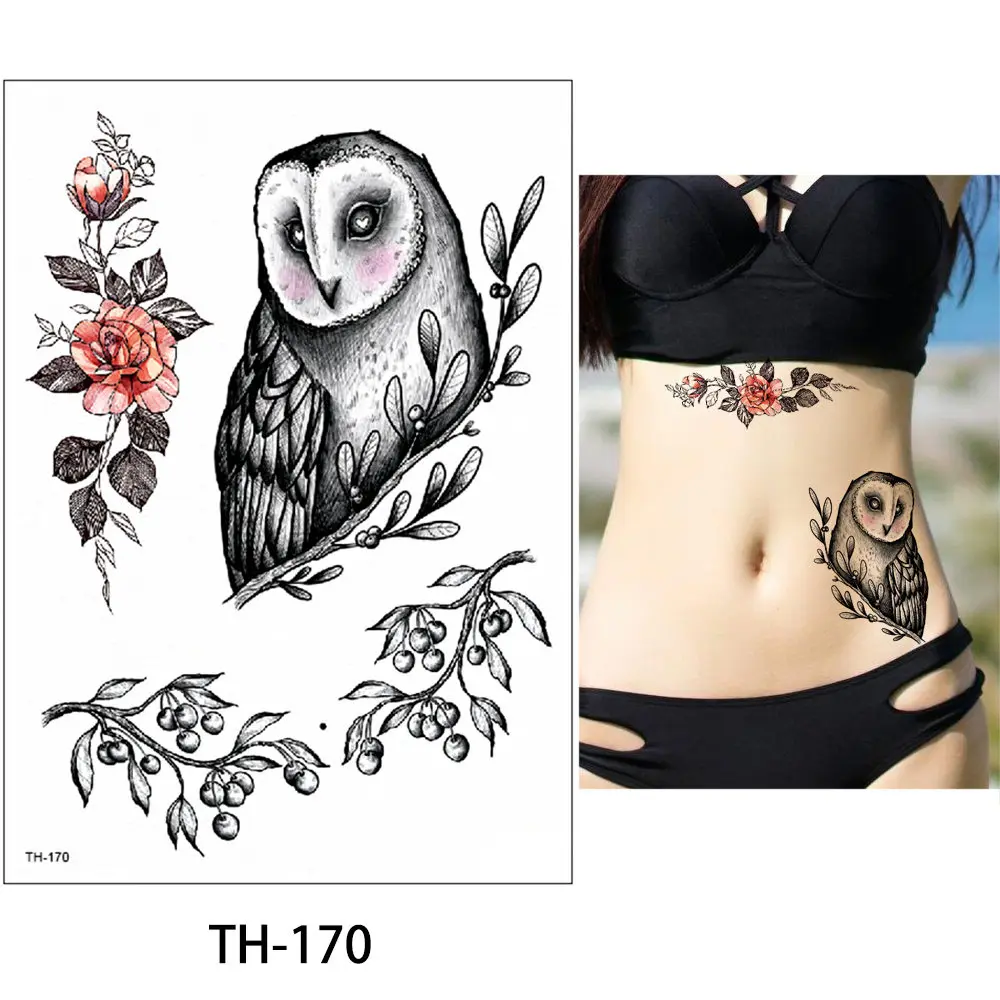 14,8*21 см glaryyears 24 дизайна 1 лист DIY крохотный цветок татуировка животных TH Временное Тело шеи руки ноги назад искусство тату Stikcer - Цвет: TH-170