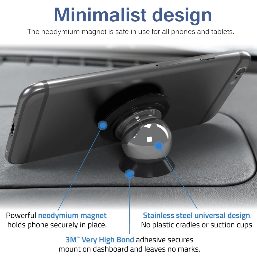 Автомобильный держатель для телефона Powstro магнитный с углом обзора 360 градусов